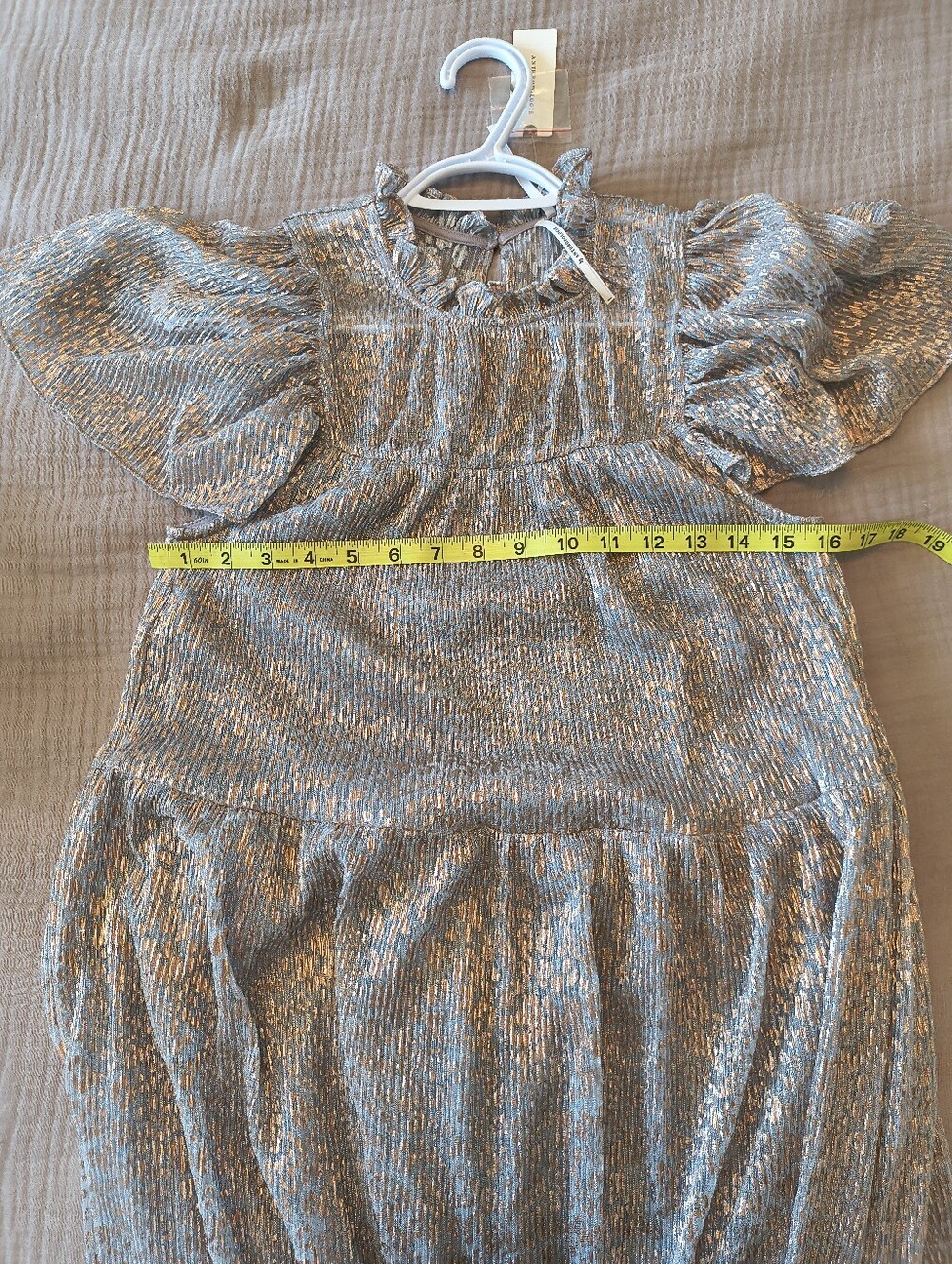 Anthropologie Romantic Sheer Overlay Tiered Dress - Picture 6 of 7